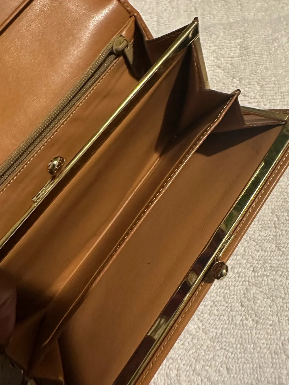 Celine Macadam Kiss Lock Wallet Leather Long Wallet Made in Italy